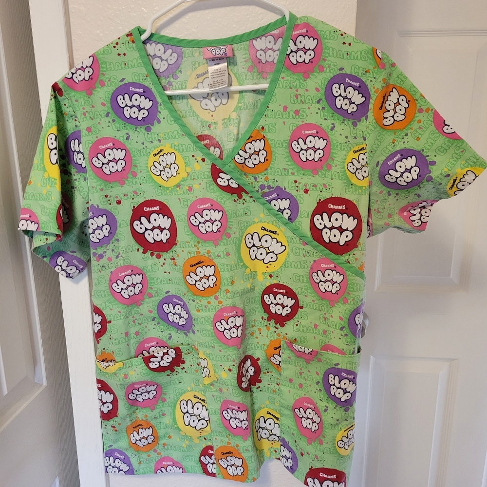 Blow Pop licensed scrub top